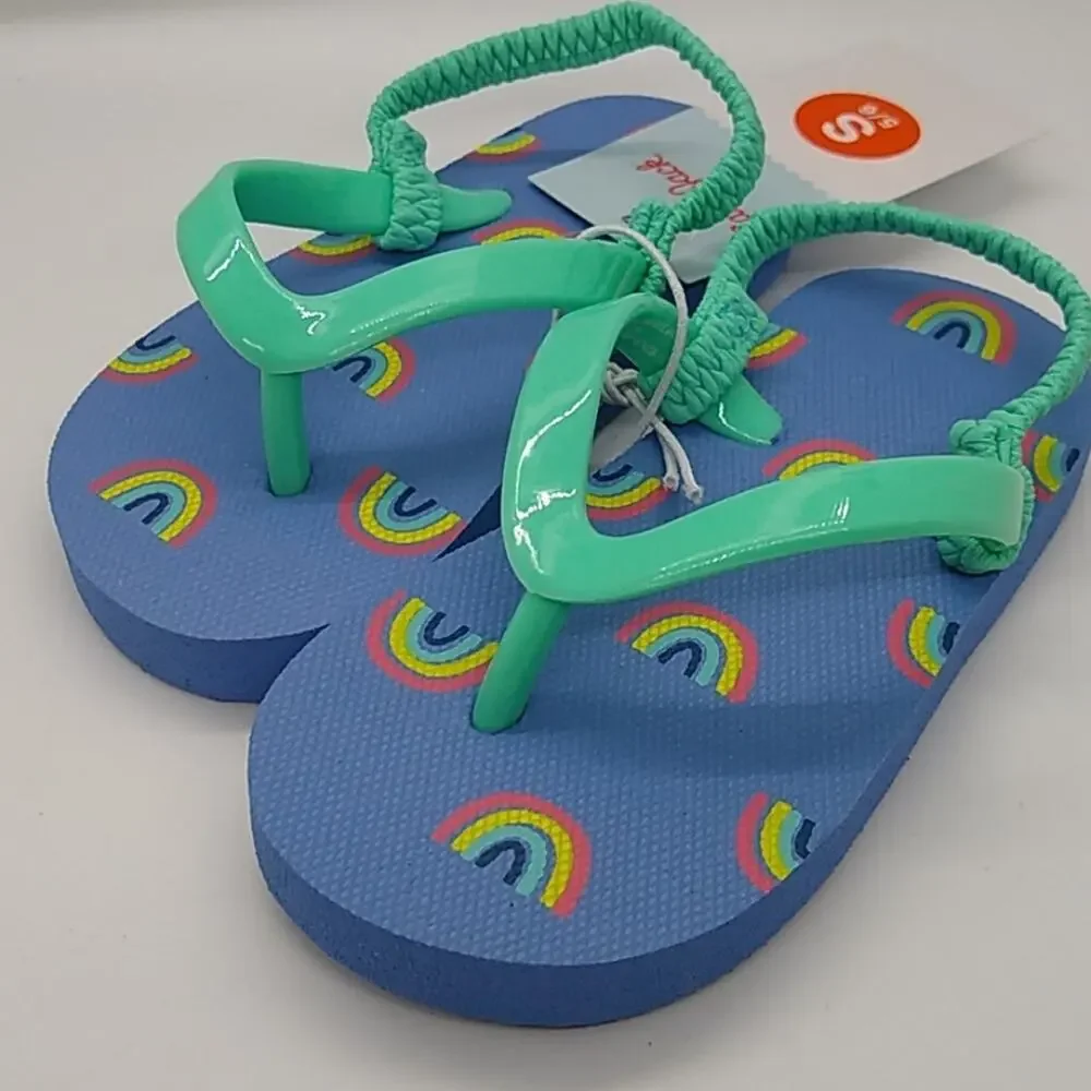 Cat & Jack Toddler Blue Adrian Rainbow Sandals Sm